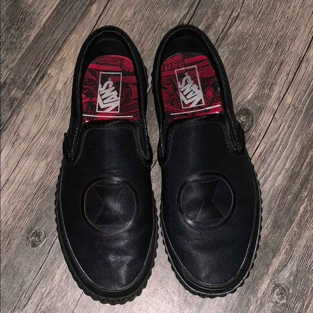 Limited Edition Black Widow Slip On Vans